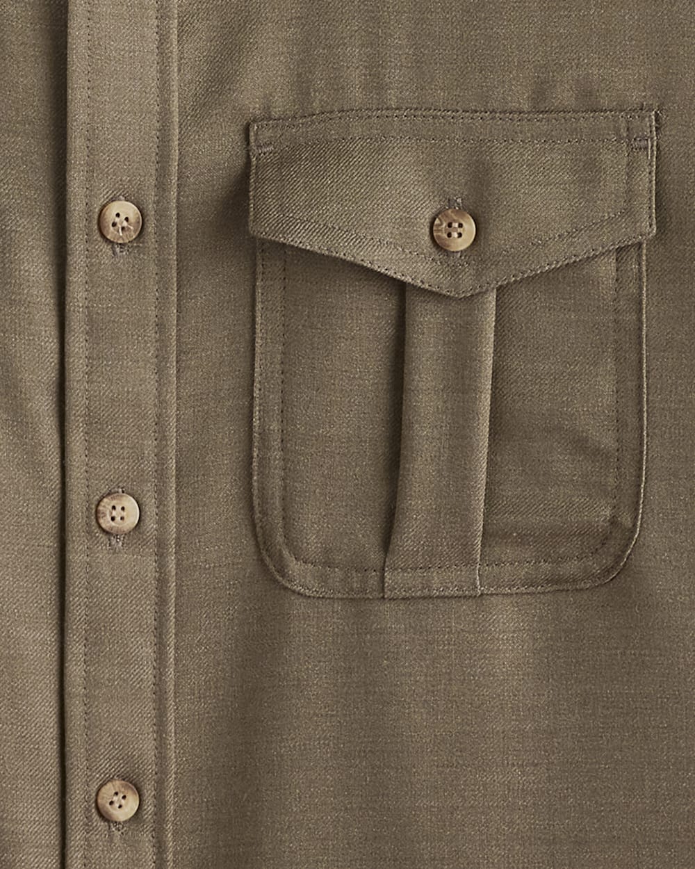 ALTERNATE VIEW OF MEN'S HARRISON MERINO SHIRT IN OLIVE TWILL image number 2