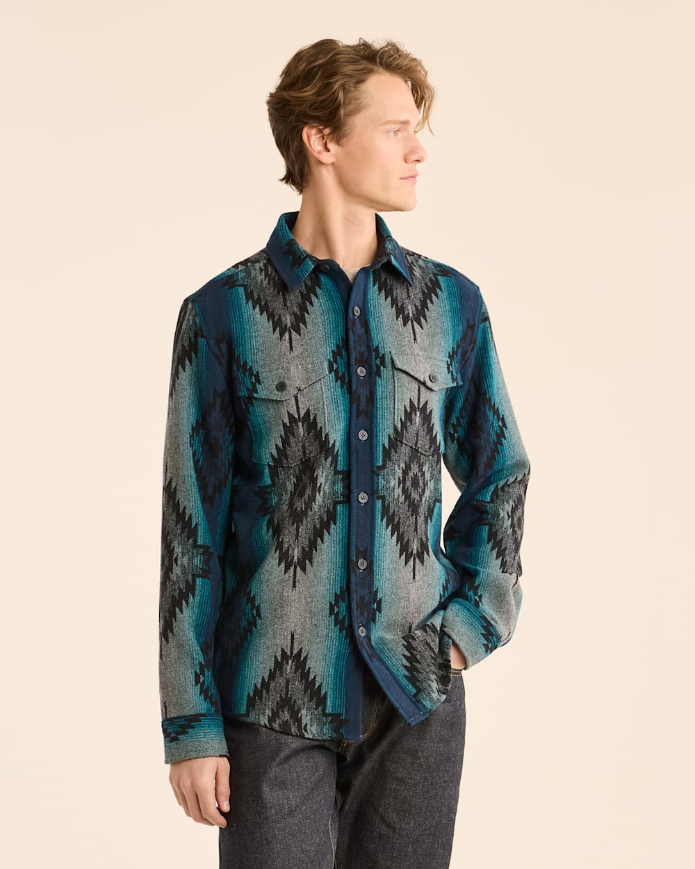 MEN'S SALTILLO SUNSET LA PINE SHIRT IN TURQUOISE MULTI image number 1