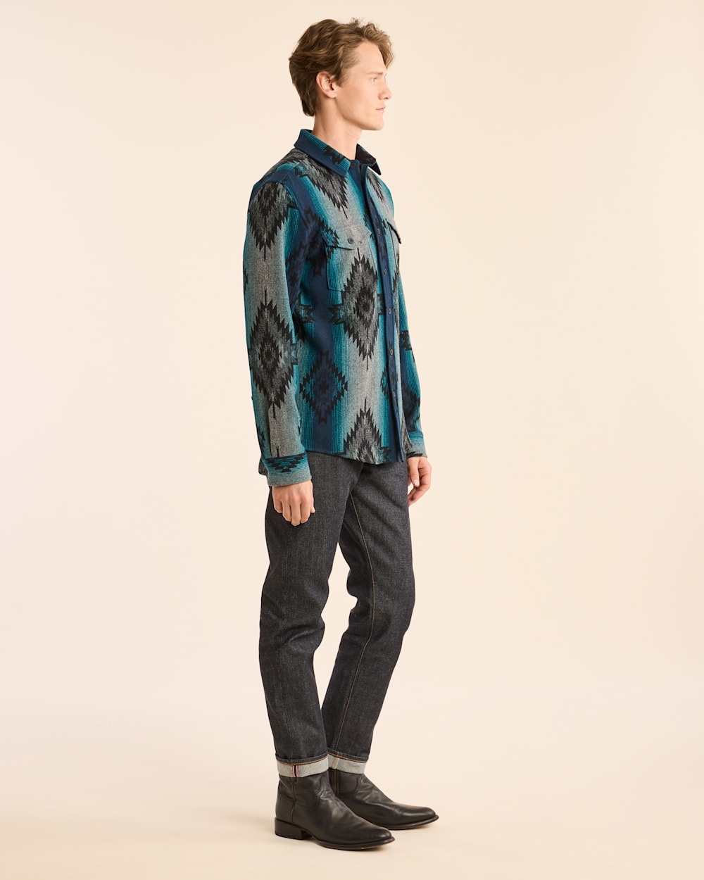 ALTERNATE VIEW OF MEN'S SALTILLO SUNSET LA PINE SHIRT IN TURQUOISE MULTI image number 2