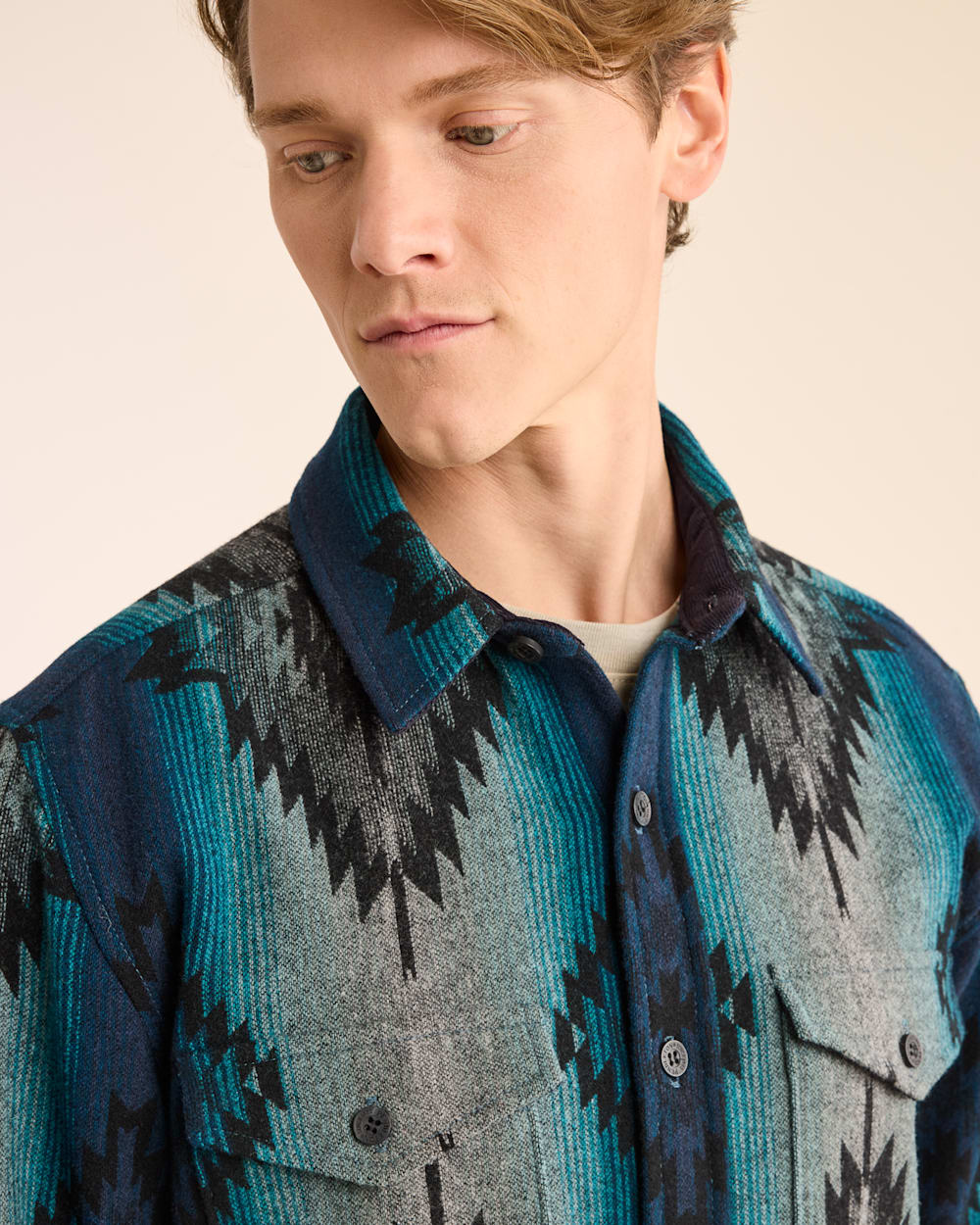 ALTERNATE VIEW OF MEN'S SALTILLO SUNSET LA PINE SHIRT IN TURQUOISE MULTI image number 4