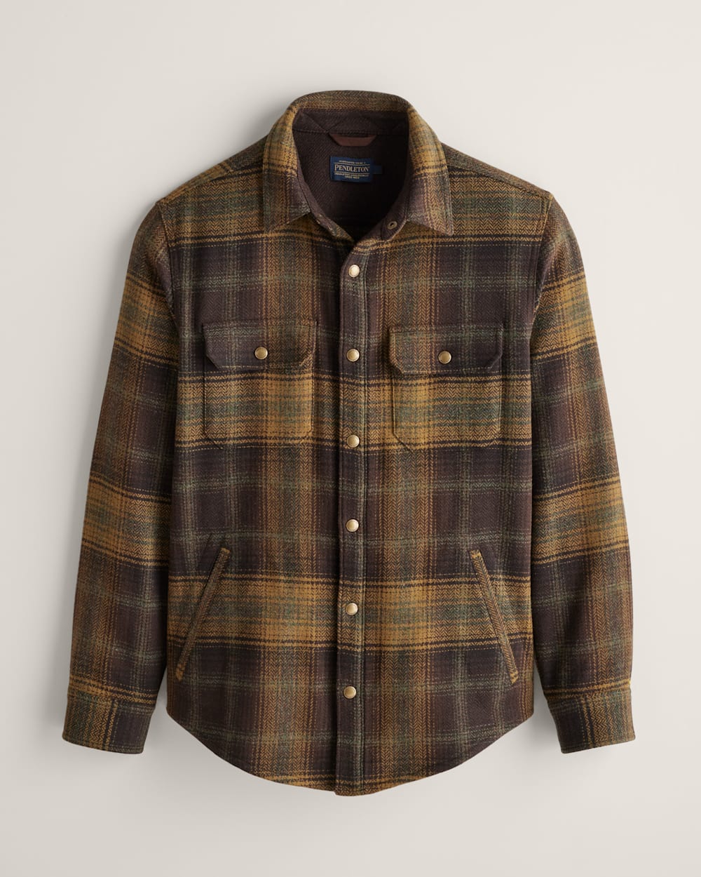 MEN'S PLAID FOREST SHIRT JACKET IN GREEN/BROWN image number 1