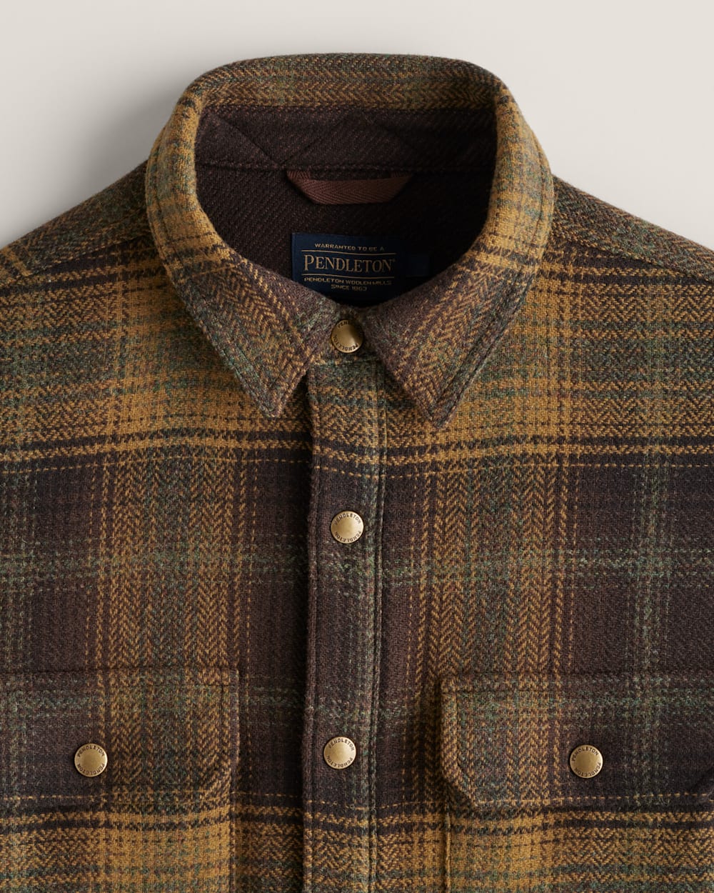 ALTERNATE VIEW OF MEN'S PLAID FOREST SHIRT JACKET IN GREEN/BROWN image number 2