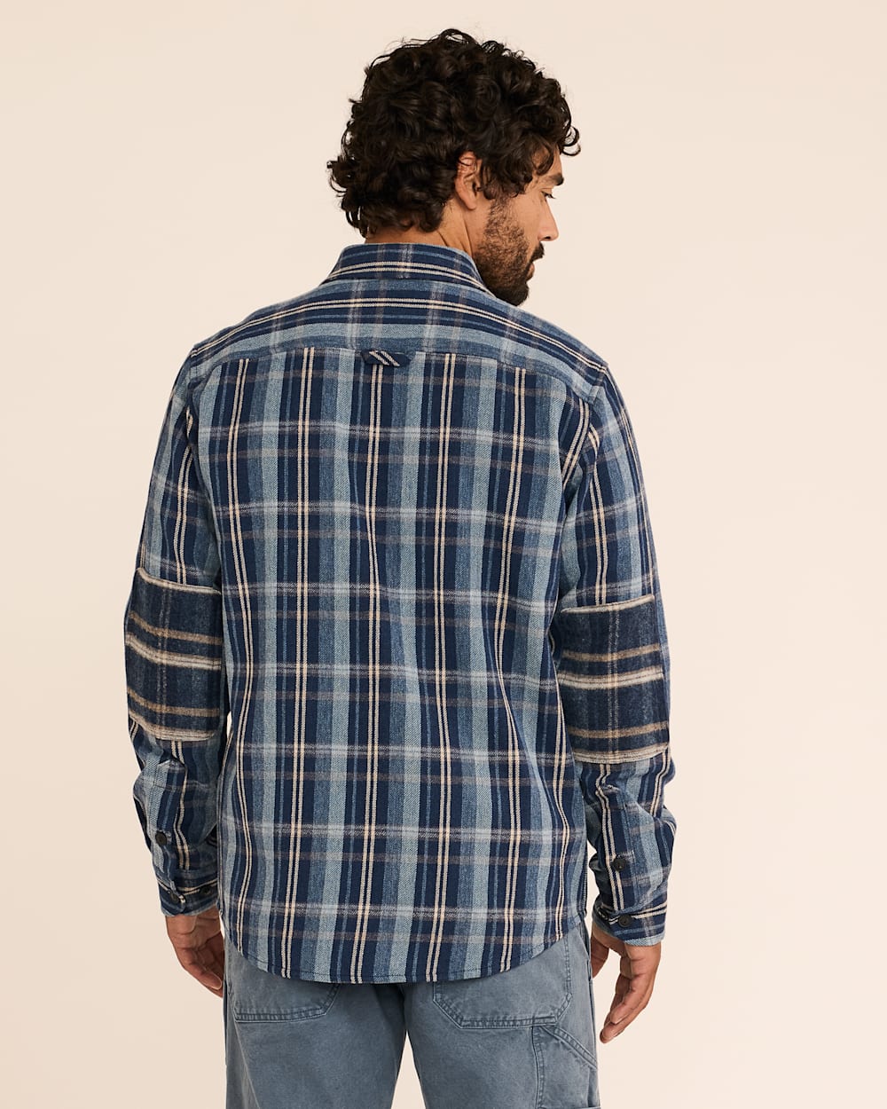 ALTERNATE VIEW OF MEN'S PLAID WESTON PAWPINE SHIRT IN BLUE/TAN MIX image number 3