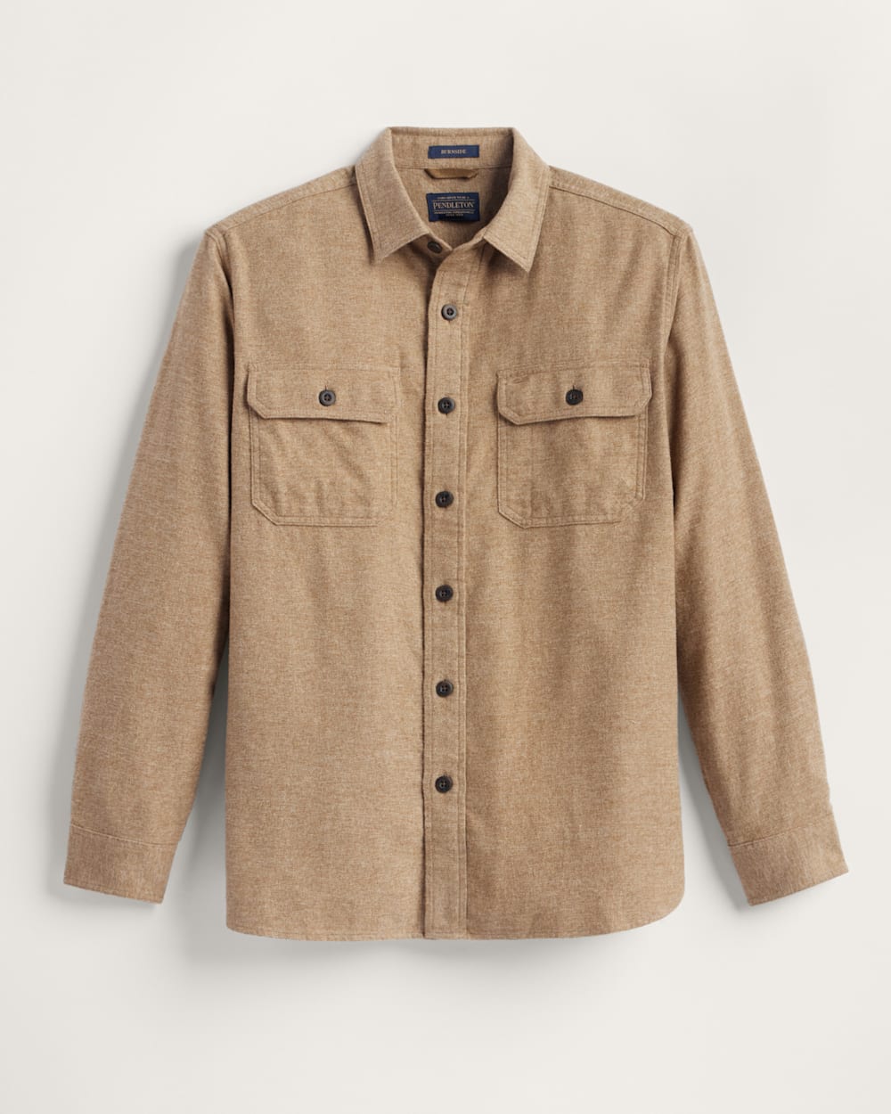 MEN'S BURNSIDE DOUBLEBRUSHED FLANNEL SHIRT IN CAMEL HEATHER image number 1