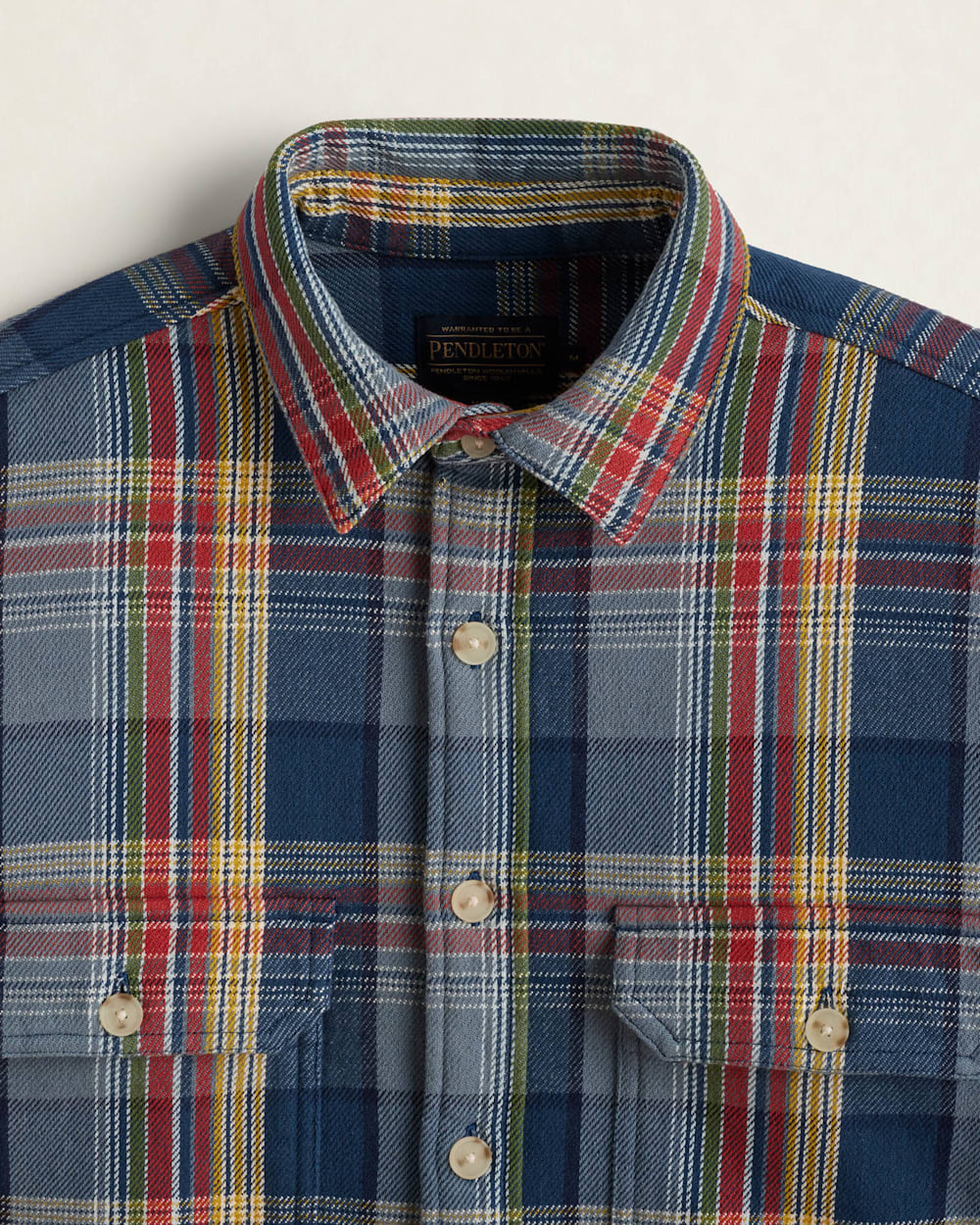 ALTERNATE VIEW OF MEN'S PLAID ARCADIA FLANNEL SHIRT IN BLUE/GOLD MULTI image number 2