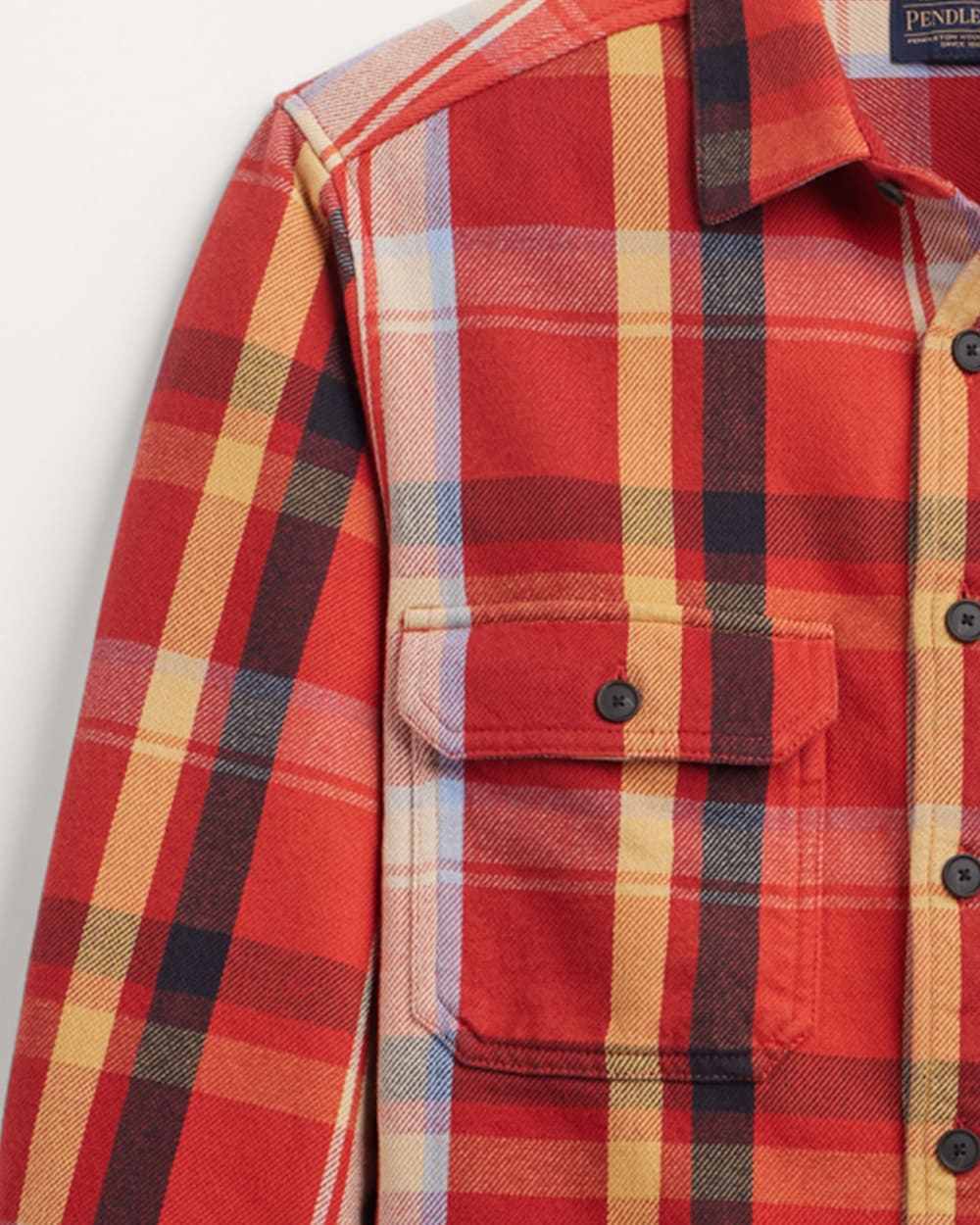ALTERNATE VIEW OF MEN'S PLAID ARCADIA FLANNEL SHIRT IN RED MULTI PLAID image number 2