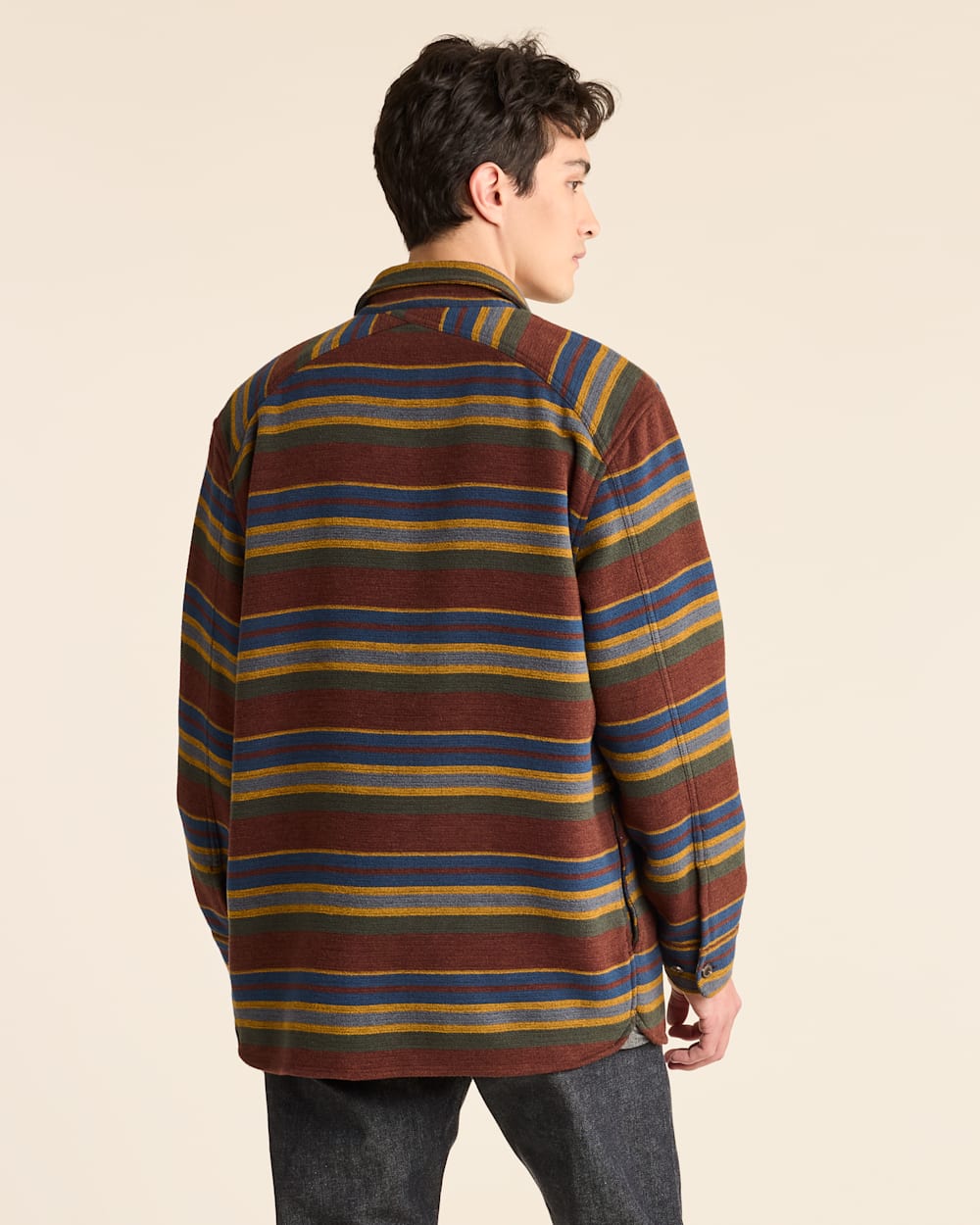 ALTERNATE VIEW OF MEN'S DOUBLESOFT STRIPED DRIFTWOOD SHIRT IN RUST YAKIMA STRIPE image number 3