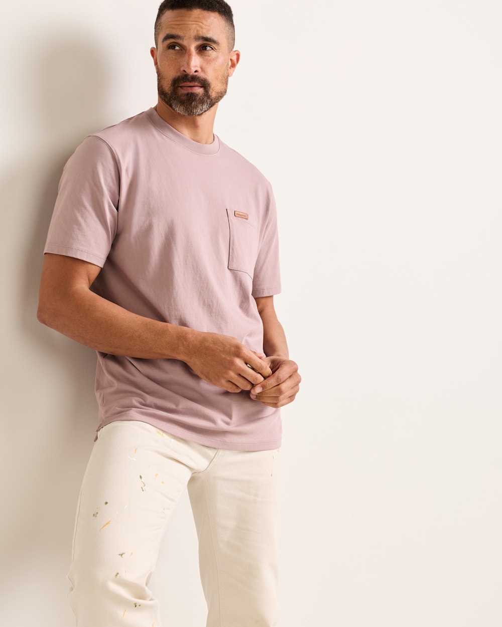 MEN'S SHORT-SLEEVE DESCHUTES POCKET TEE IN LIGHT PURPLE image number 1