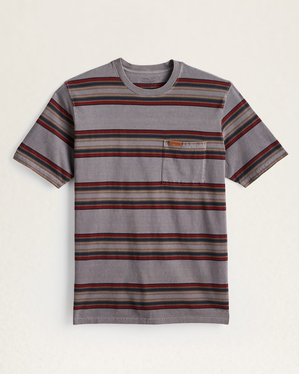 MEN'S SHORT-SLEEVE STRIPED DESCHUTES POCKET TEE IN GREY YAKIMA image number 1