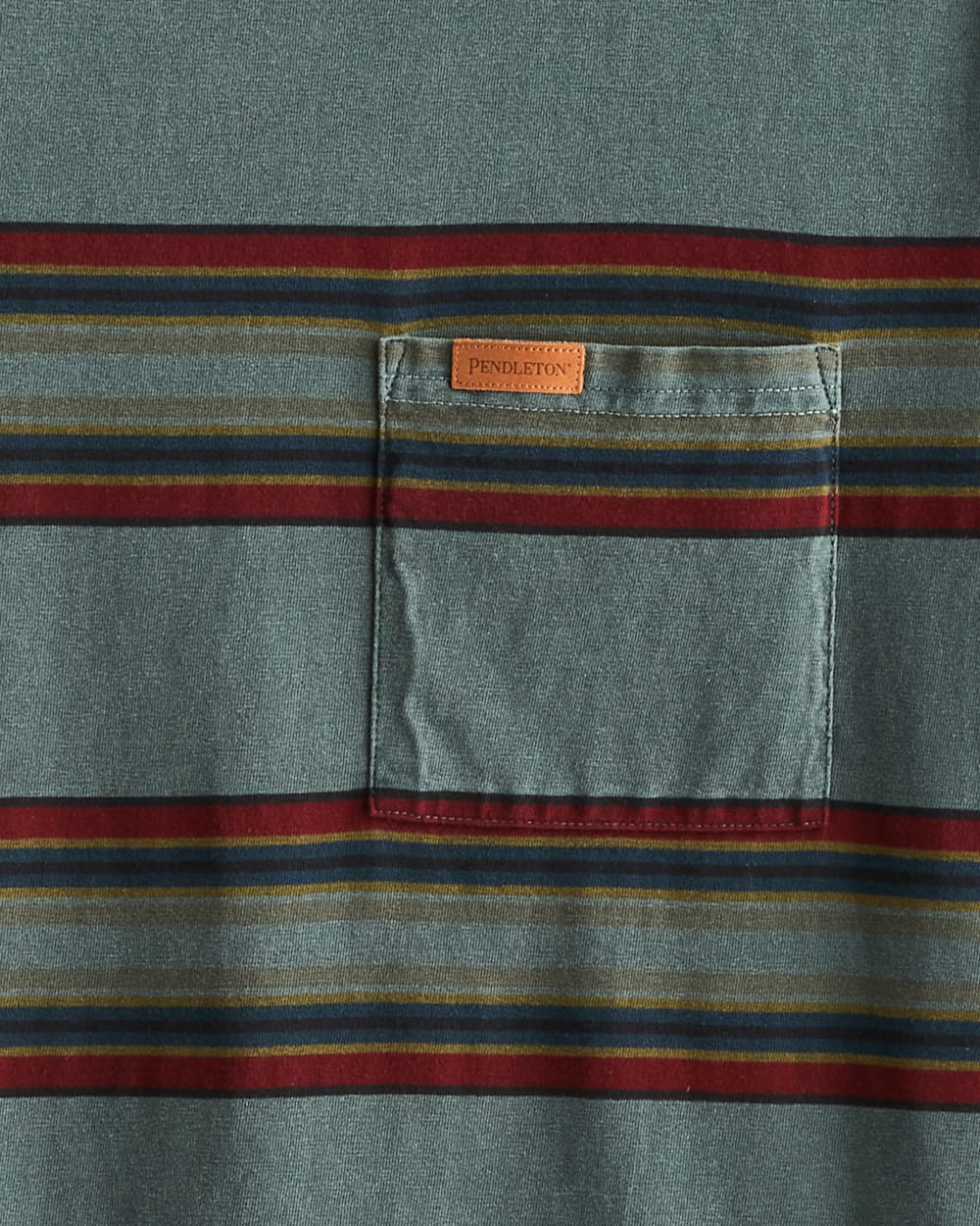 ALTERNATE VIEW OF MEN'S SHORT-SLEEVE STRIPED DESCHUTES POCKET TEE IN SPRUCE YAKIMA image number 2