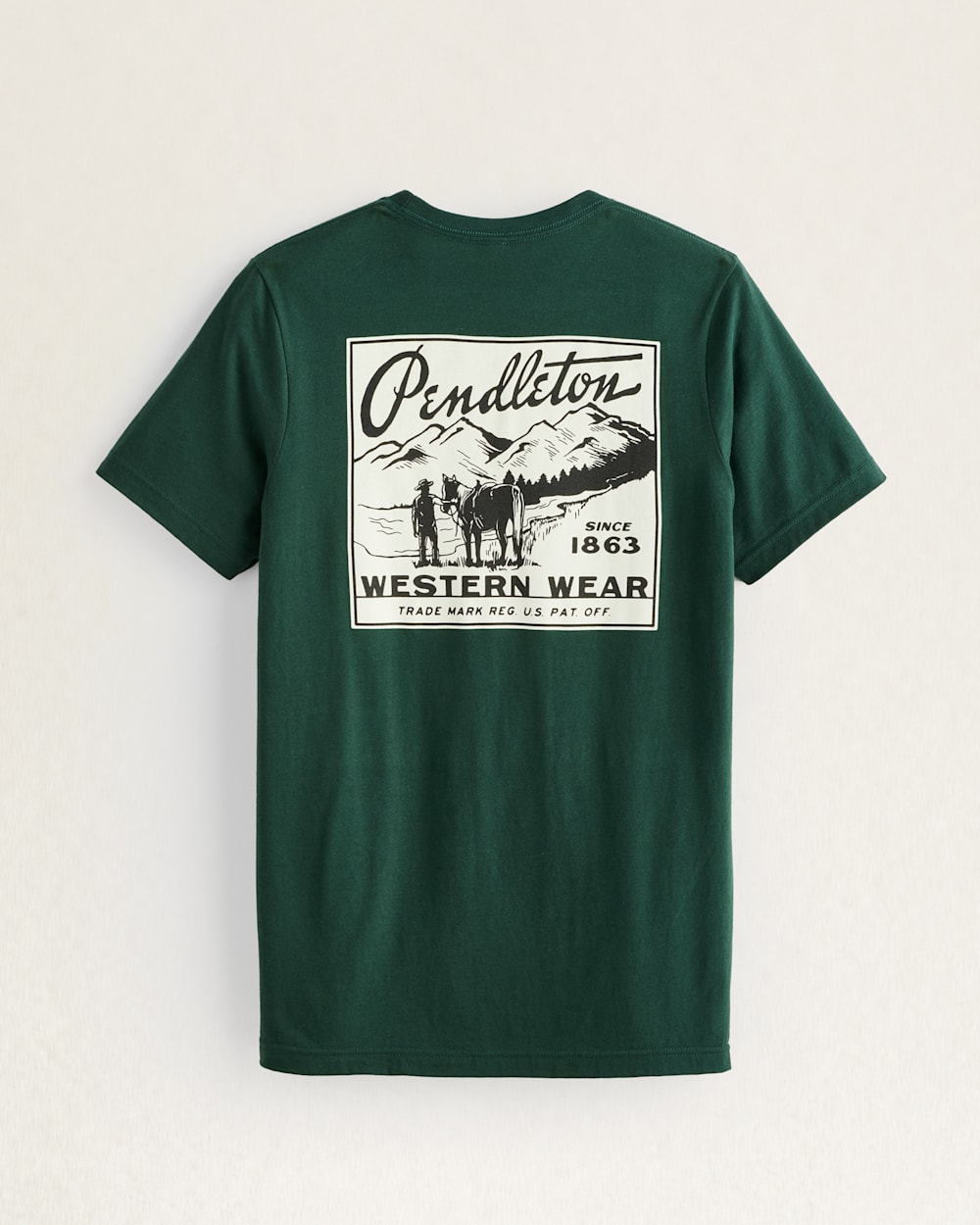 ALTERNATE VIEW OF MEN'S WESTERN SQUARE GRAPHIC TEE IN FOREST/WHITE image number 2