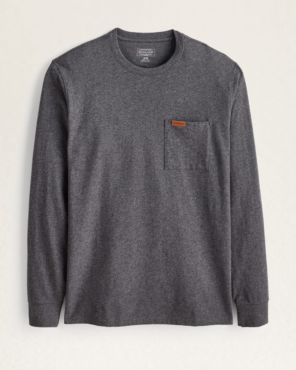 MEN'S LONG-SLEEVE DESCHUTES POCKET TEE IN DARK GREY HEATHER image number 1