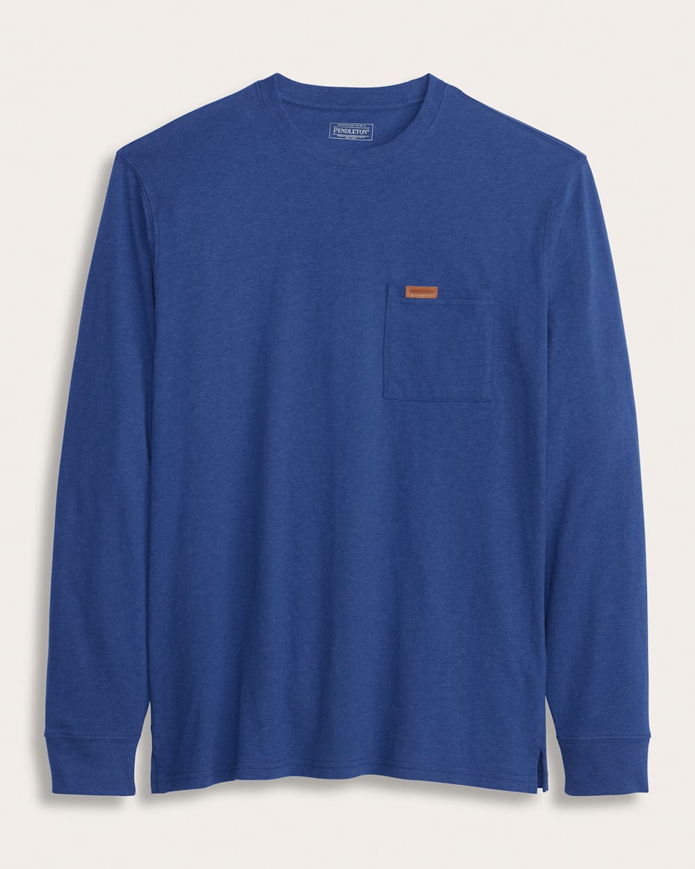 MEN'S LONG-SLEEVE DESCHUTES POCKET TEE IN BLUE HEATHER image number 1