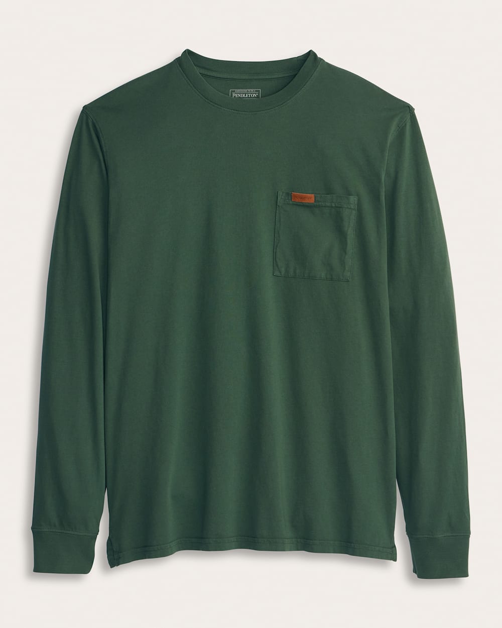 MEN'S LONG-SLEEVE DESCHUTES POCKET TEE IN FOREST GREEN image number 1