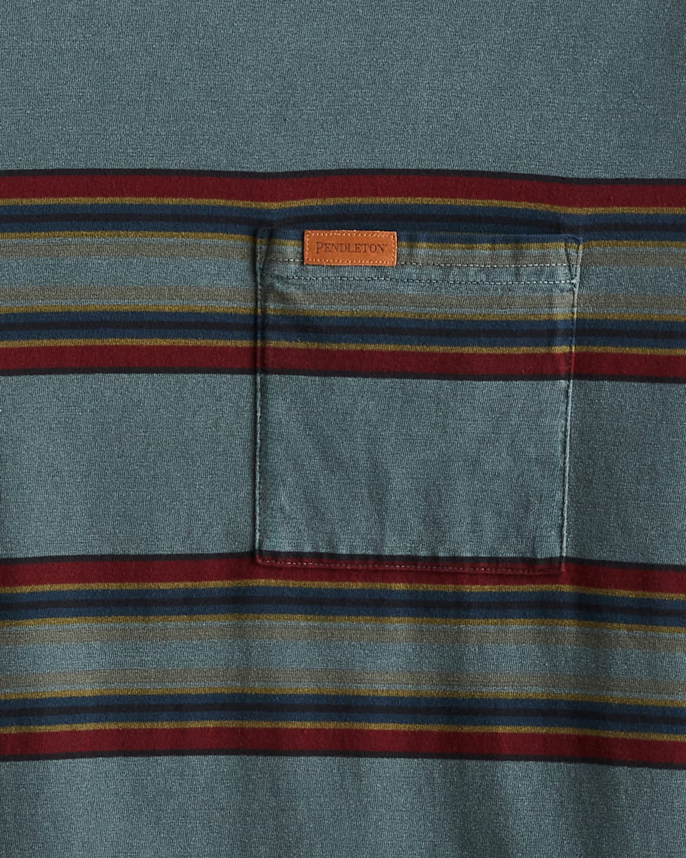 ALTERNATE VIEW OF MEN'S LONG-SLEEVE STRIPED DESCHUTES POCKET TEE IN SPRUCE YAKIMA image number 2