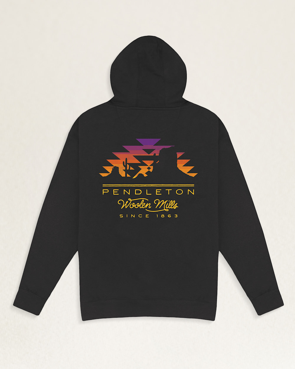 ALTERNATE VIEW OF MEN'S DESERT SUN GRAPHIC HOODIE IN VINTAGE BLACK/MULTI image number 2