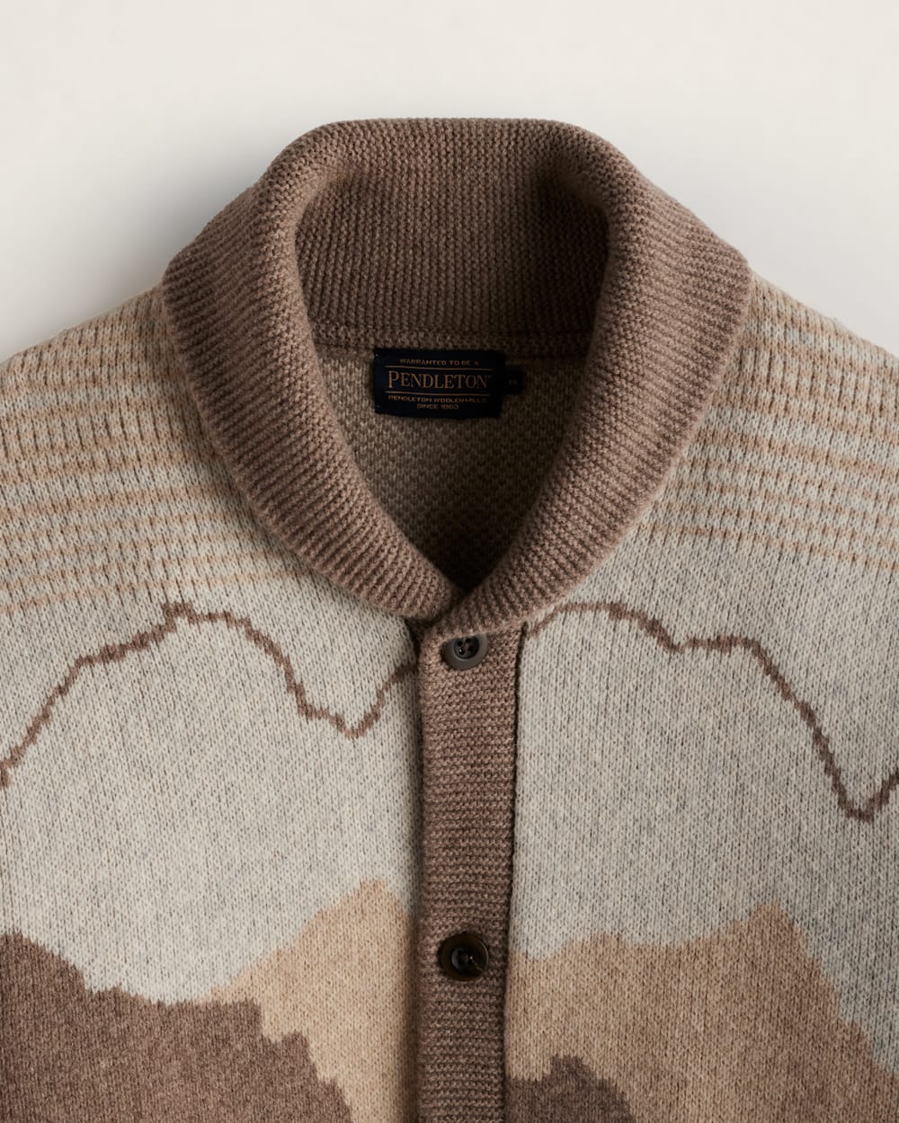 ALTERNATE VIEW OF MEN'S IN THEIR ELEMENT LAMBSWOOL CARDIGAN IN TAN BUFFALO image number 4