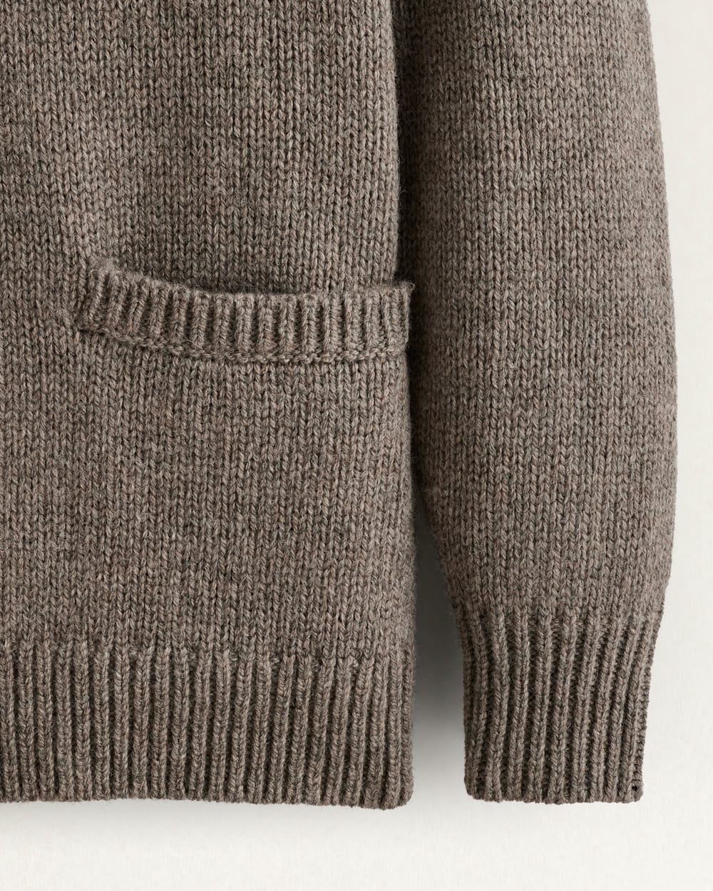 ALTERNATE VIEW OF MEN'S SHETLAND COLLECTION CARDIGAN IN STONE HEATHER image number 3