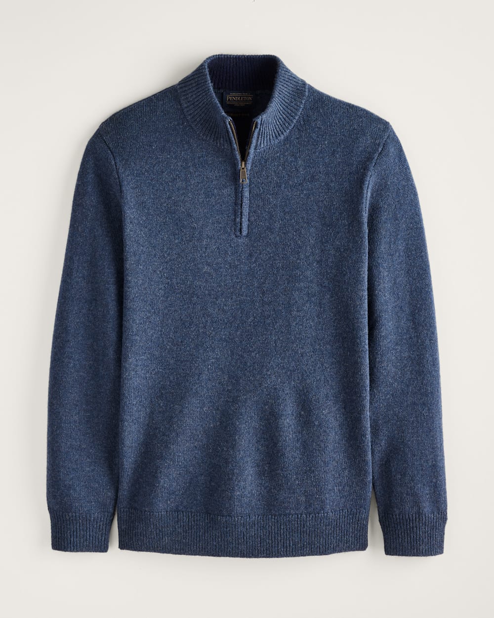 MEN'S SHETLAND COLLECTION HALF-ZIP SWEATER IN DARK BLUE HEATHER image number 1