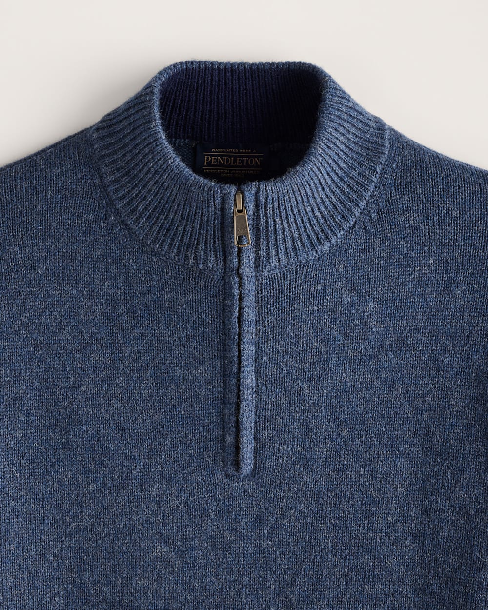 ALTERNATE VIEW OF MEN'S SHETLAND COLLECTION HALF-ZIP SWEATER IN DARK BLUE HEATHER image number 2