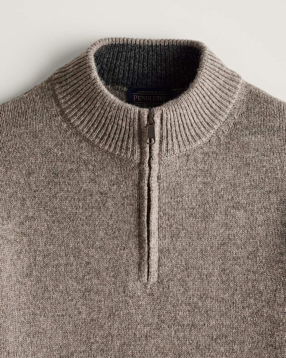ALTERNATE VIEW OF MEN'S SHETLAND COLLECTION HALF-ZIP SWEATER IN STONE HEATHER image number 2