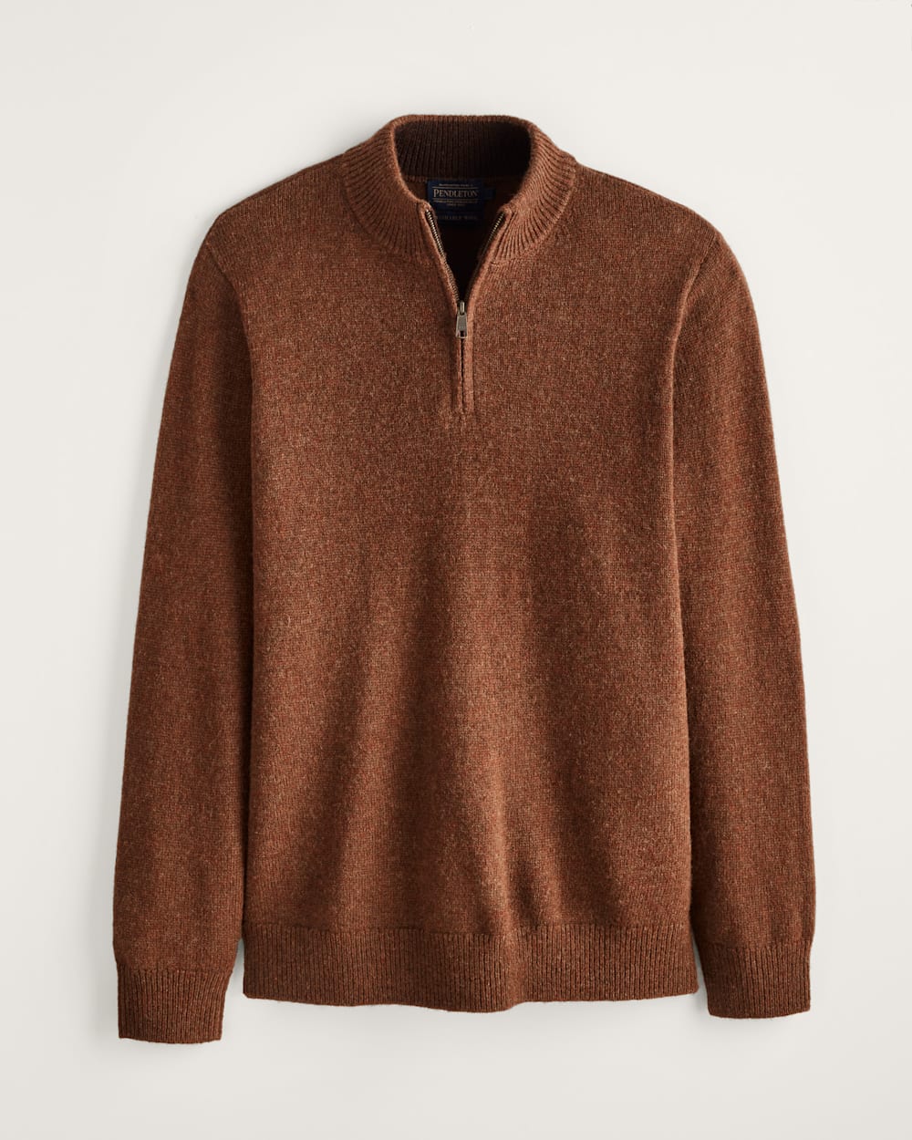MEN'S SHETLAND COLLECTION HALF-ZIP SWEATER IN SPICED HEATHER image number 1