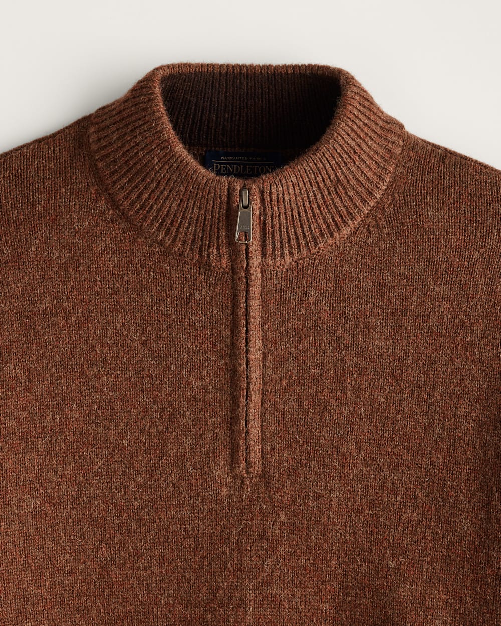 ALTERNATE VIEW OF MEN'S SHETLAND COLLECTION HALF-ZIP SWEATER IN SPICED HEATHER image number 2