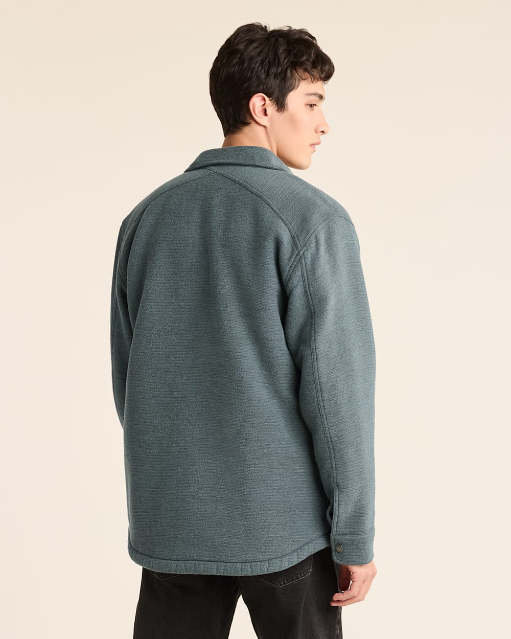 ALTERNATE VIEW OF MEN'S DOUBLESOFT SHERPA-LINED SHIRT JACKET IN SEA GREEN image number 3