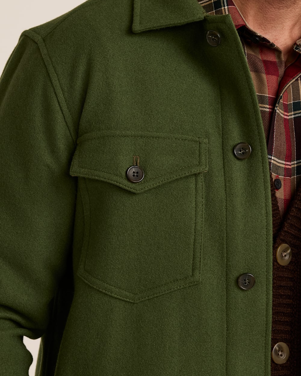 ALTERNATE VIEW OF MEN�S WOOL LAWSON COAT IN ARMY GREEN image number 4