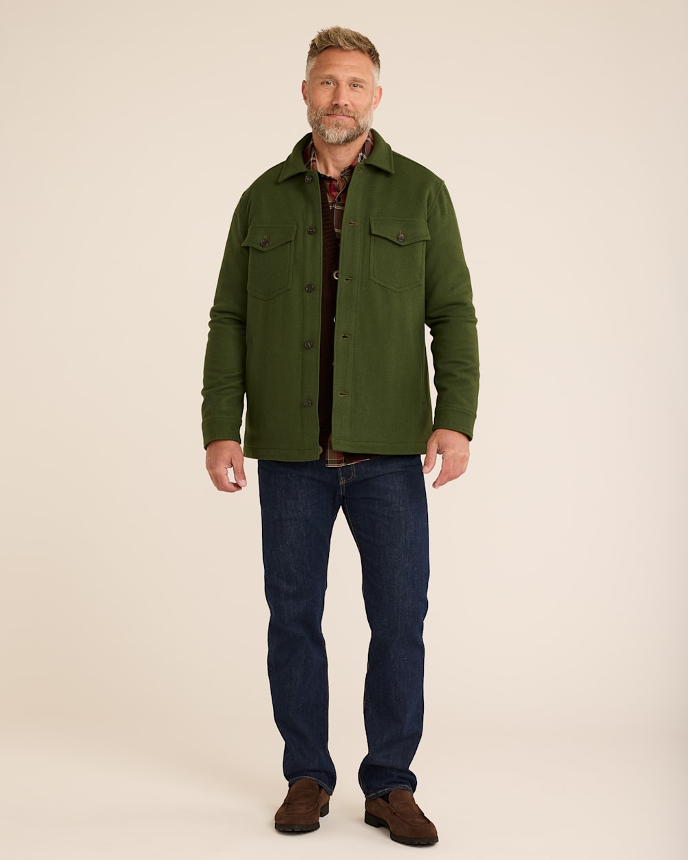 ALTERNATE VIEW OF MEN�S WOOL LAWSON COAT IN ARMY GREEN image number 6