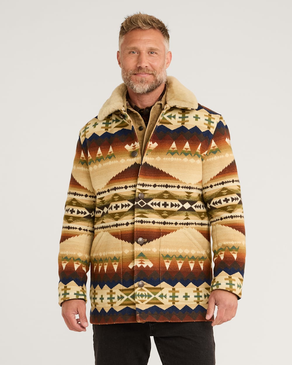 Shop Men s Brownsville Shearling Collar Coat for Classic Warmth Pendleton