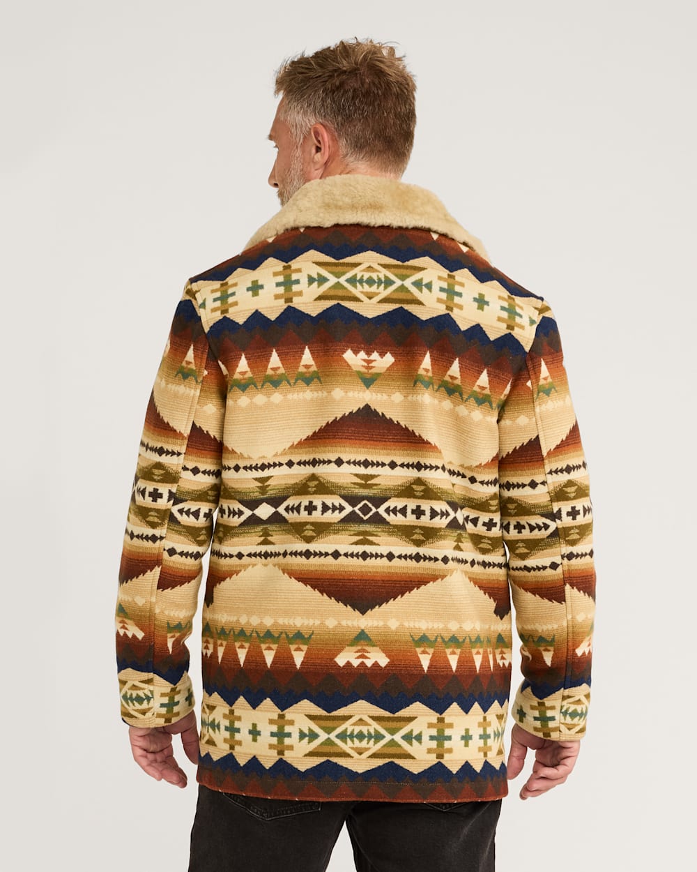 ALTERNATE VIEW OF MEN'S BROWNSVILLE SHEARLING COLLAR COAT IN TAN SOLSTICE CANYON image number 3