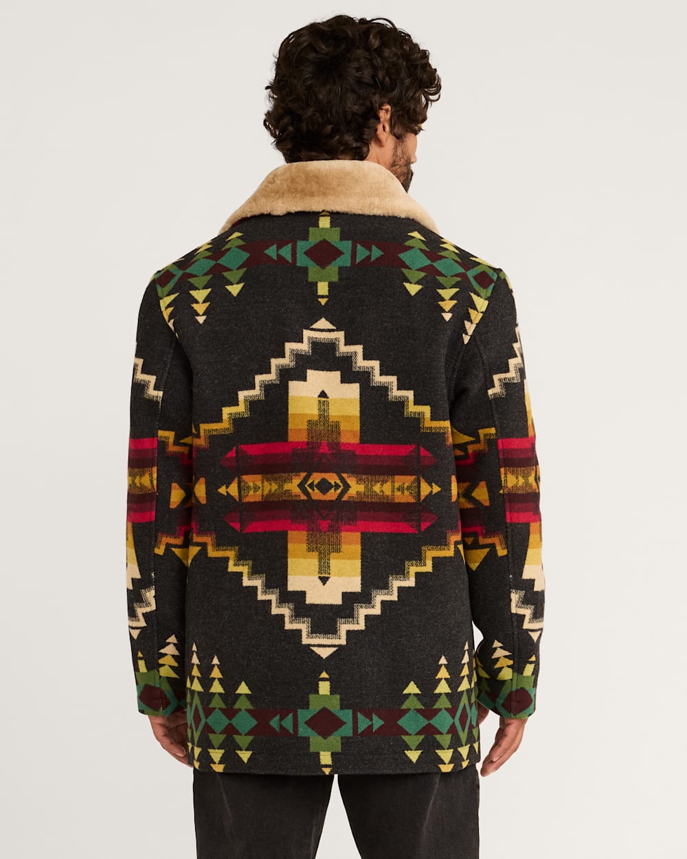 ALTERNATE VIEW OF MEN'S BROWNSVILLE SHEARLING COLLAR COAT IN OXFORD FOUR CORNERS image number 3