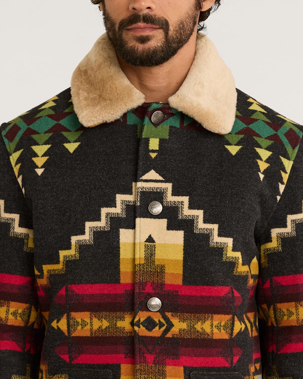 ALTERNATE VIEW OF MEN'S BROWNSVILLE SHEARLING COLLAR COAT IN OXFORD FOUR CORNERS image number 4