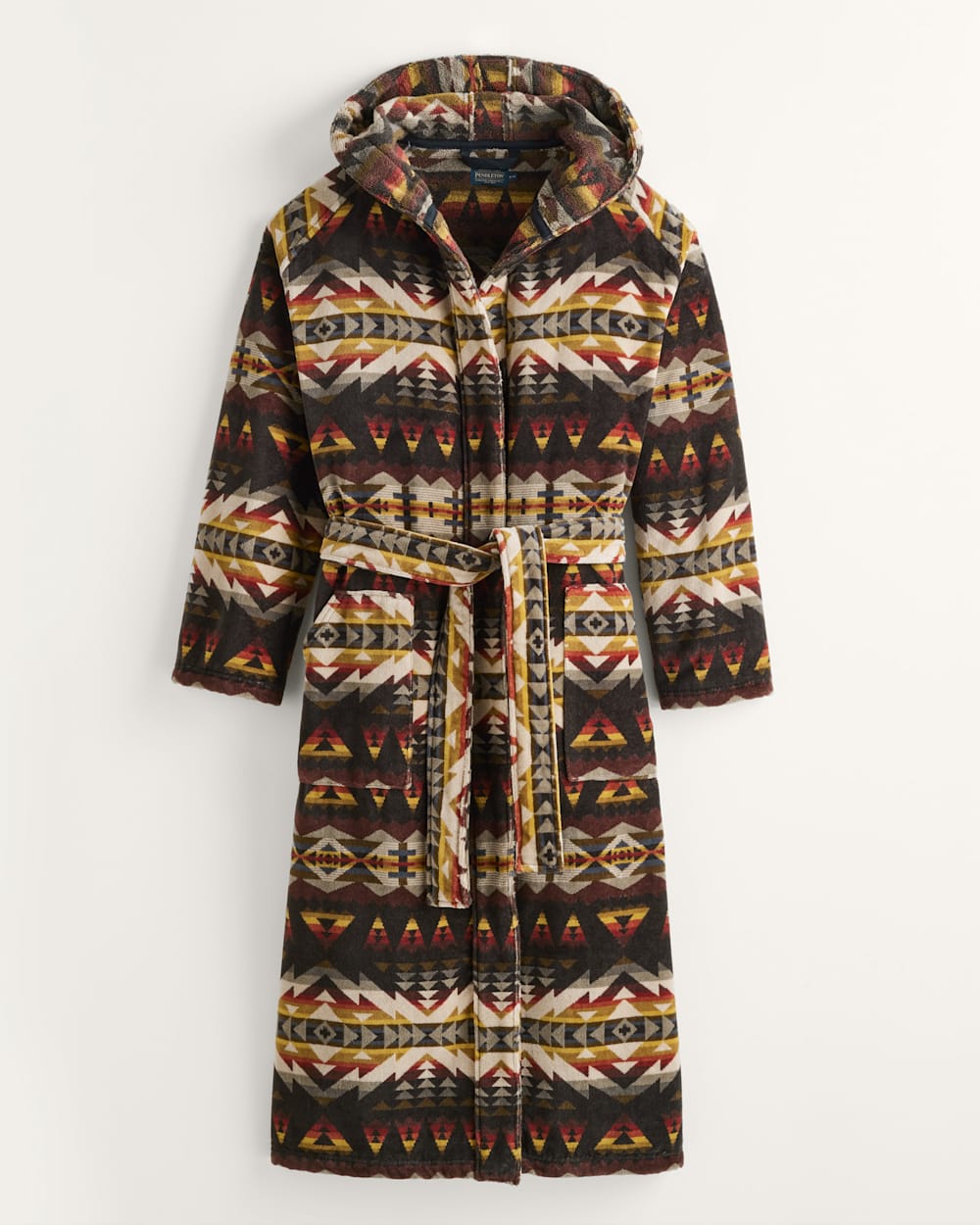 UNISEX SOLSTICE CANYON COTTON TERRY VELOUR ROBE IN BROWN MULTI image number 1