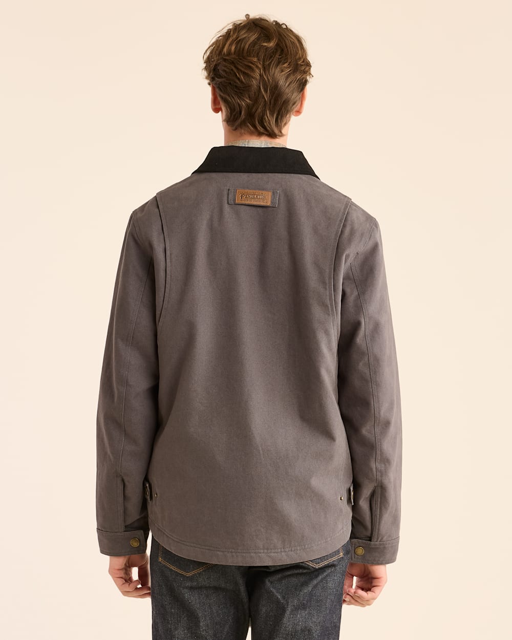 ALTERNATE VIEW OF MEN'S TAHOMA CANVAS TRUCKER JACKET IN ASH image number 3