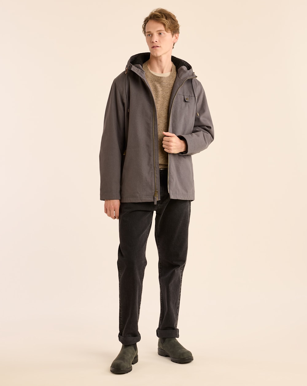 ALTERNATE VIEW OF MEN'S BROTHERS HOODED TIMBER CRUISER IN ASH image number 2