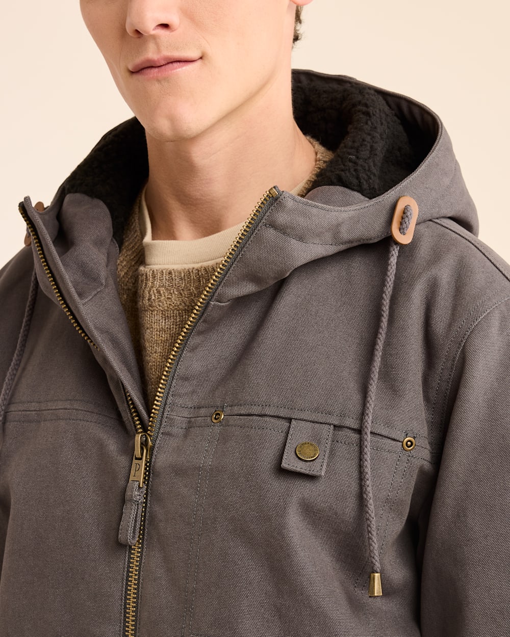 ALTERNATE VIEW OF MEN'S BROTHERS HOODED TIMBER CRUISER IN ASH image number 4