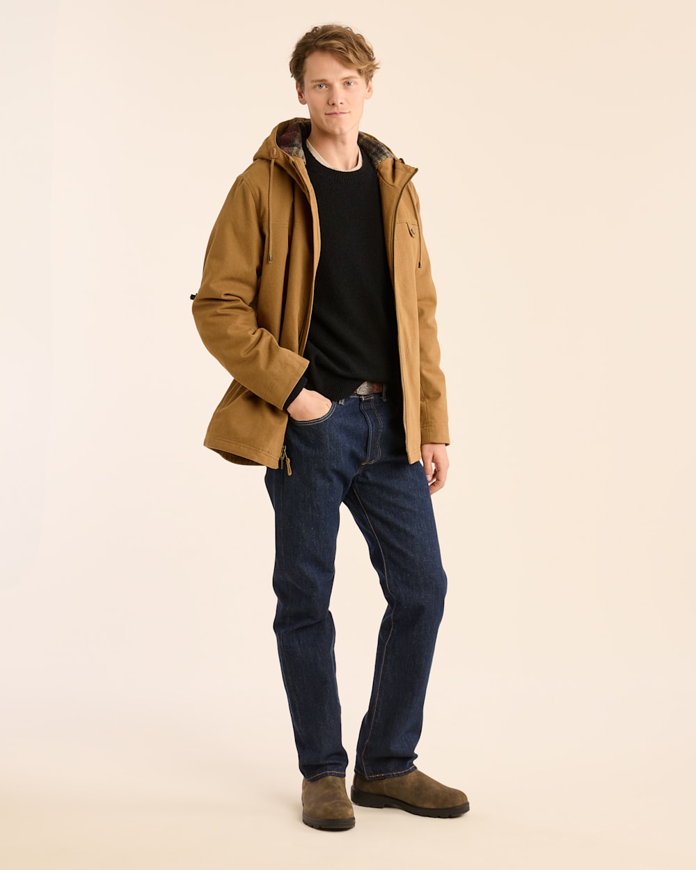 MEN'S BROTHERS HOODED TIMBER CRUISER IN SADDLE image number 1