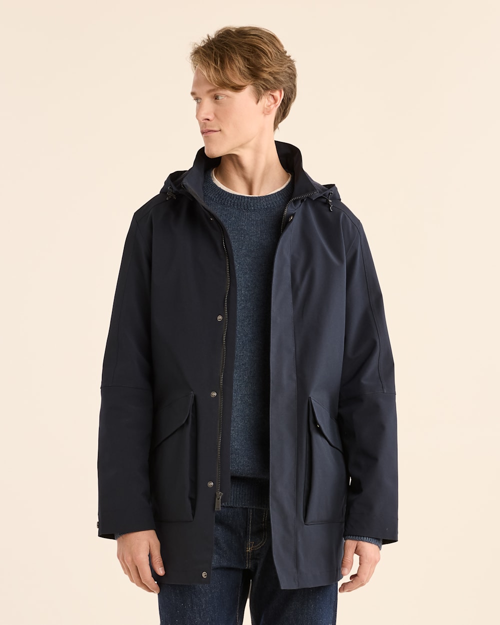 Men s Oak Harbor Rain Jacket Small Blue by Pendleton