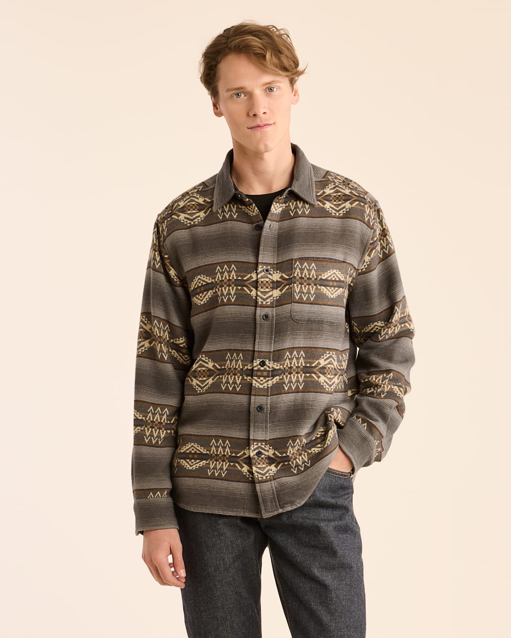 MEN'S DOUBLESOFT BEACON ROCK MARSHALL SHIRT IN CHARCOAL MULTI image number 1