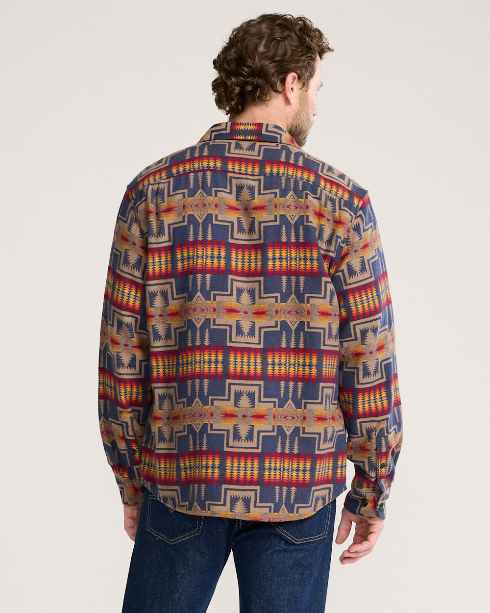 ALTERNATE VIEW OF MEN'S PENDLETON UK HARDING CHAMOIS SHIRT IN NAVY image number 2