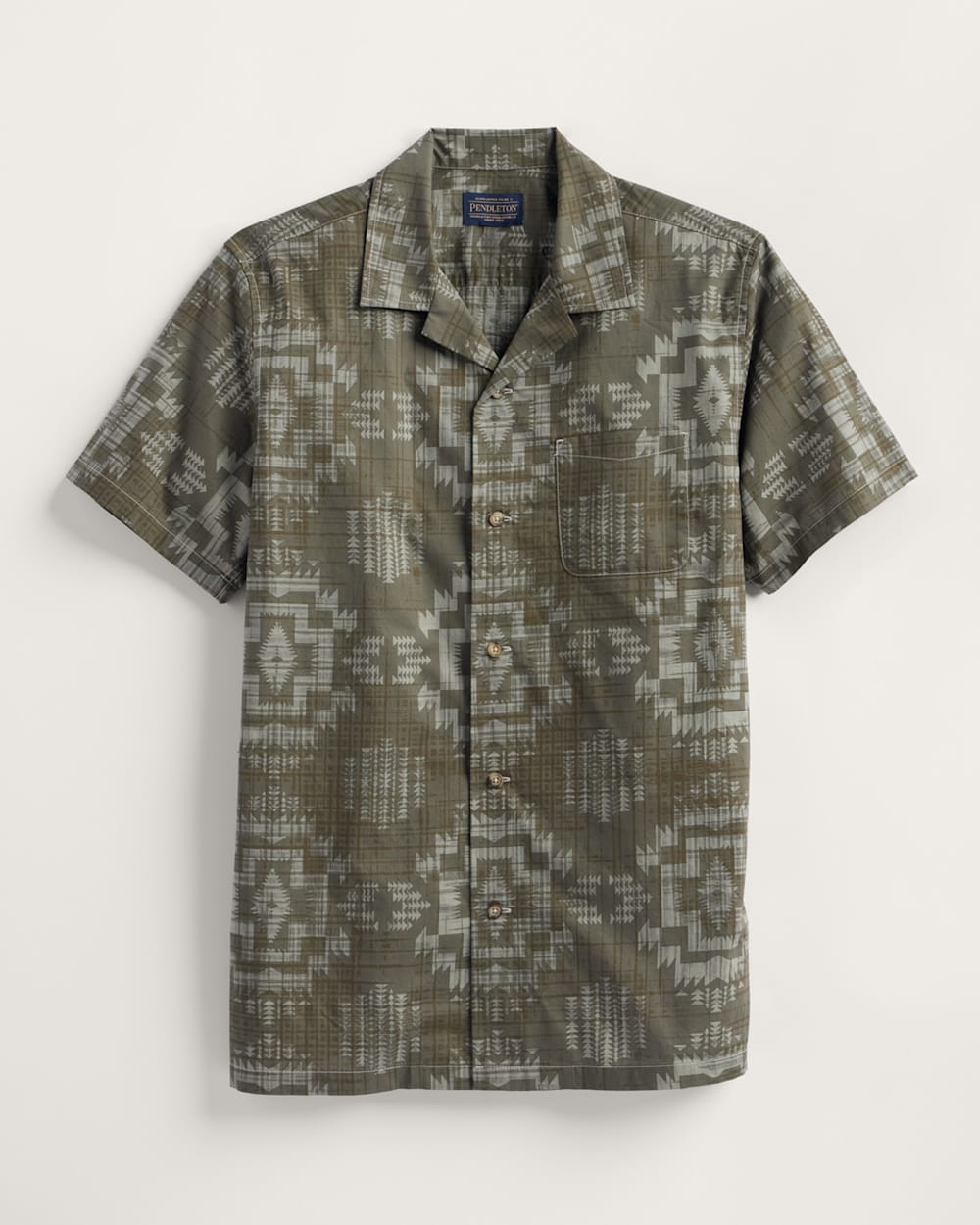 MEN'S ALOHA COTTON CAMP SHIRT IN OLIVE HARDING image number 1