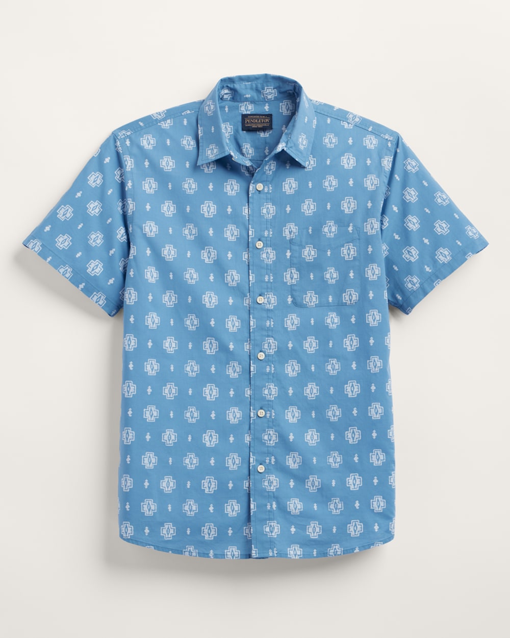 ALTERNATE VIEW OF MEN'S SHORELINE COTTON SHIRT IN BLUE HARDING image number 5