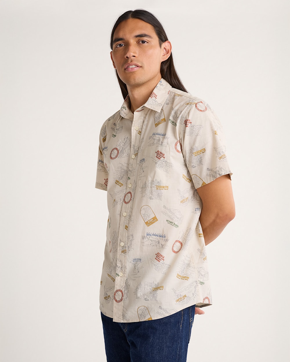 MEN'S SHORELINE COTTON SHIRT IN TAN NATIONAL PARKS image number 1
