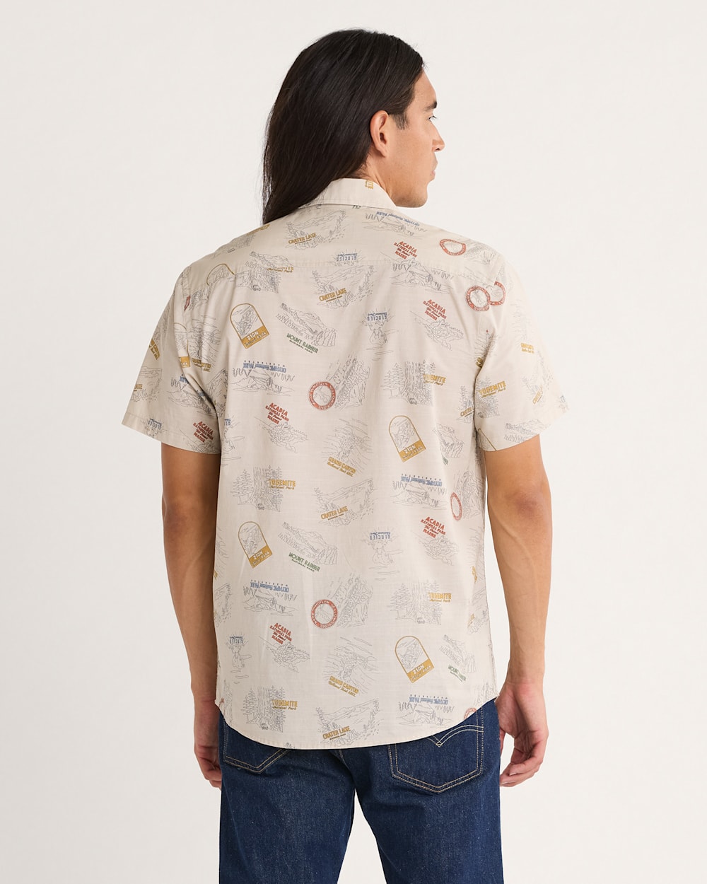 ALTERNATE VIEW OF MEN'S SHORELINE COTTON SHIRT IN TAN NATIONAL PARKS image number 2