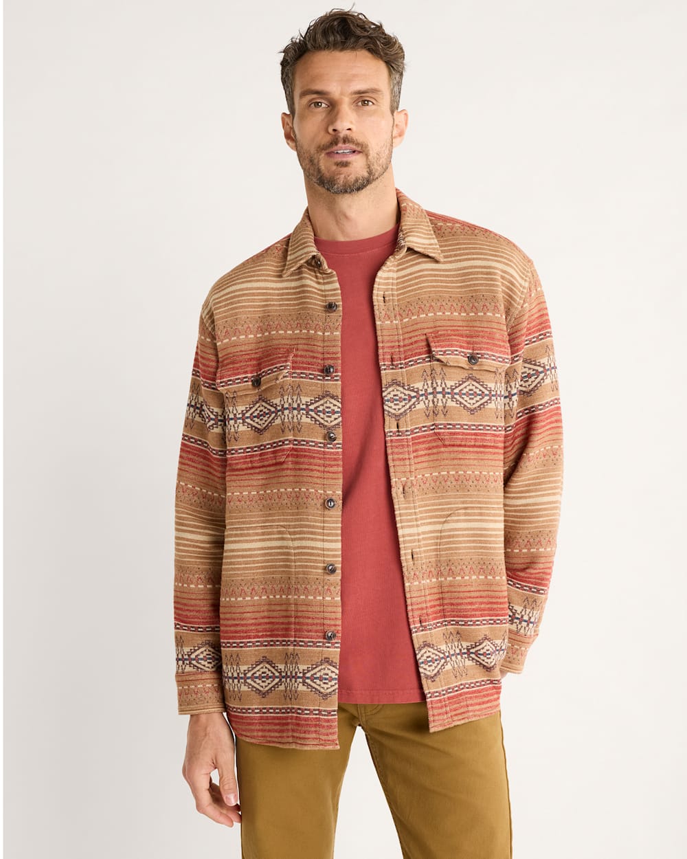 MEN'S DOUBLESOFT DRIFTWOOD SHIRT IN TAN BEACON ROCK image number 1
