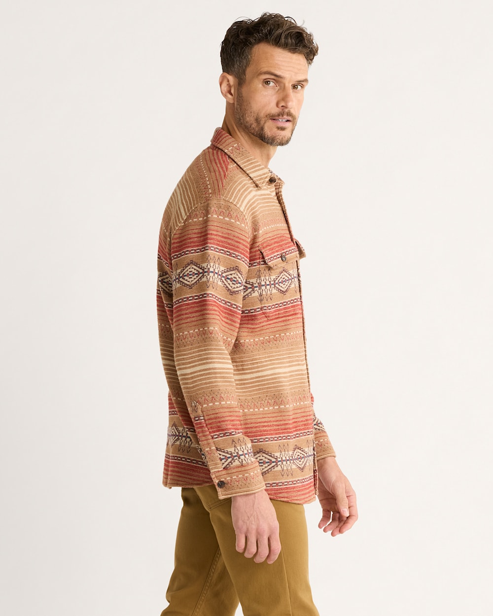 ALTERNATE VIEW OF MEN'S DOUBLESOFT DRIFTWOOD SHIRT IN TAN BEACON ROCK image number 3