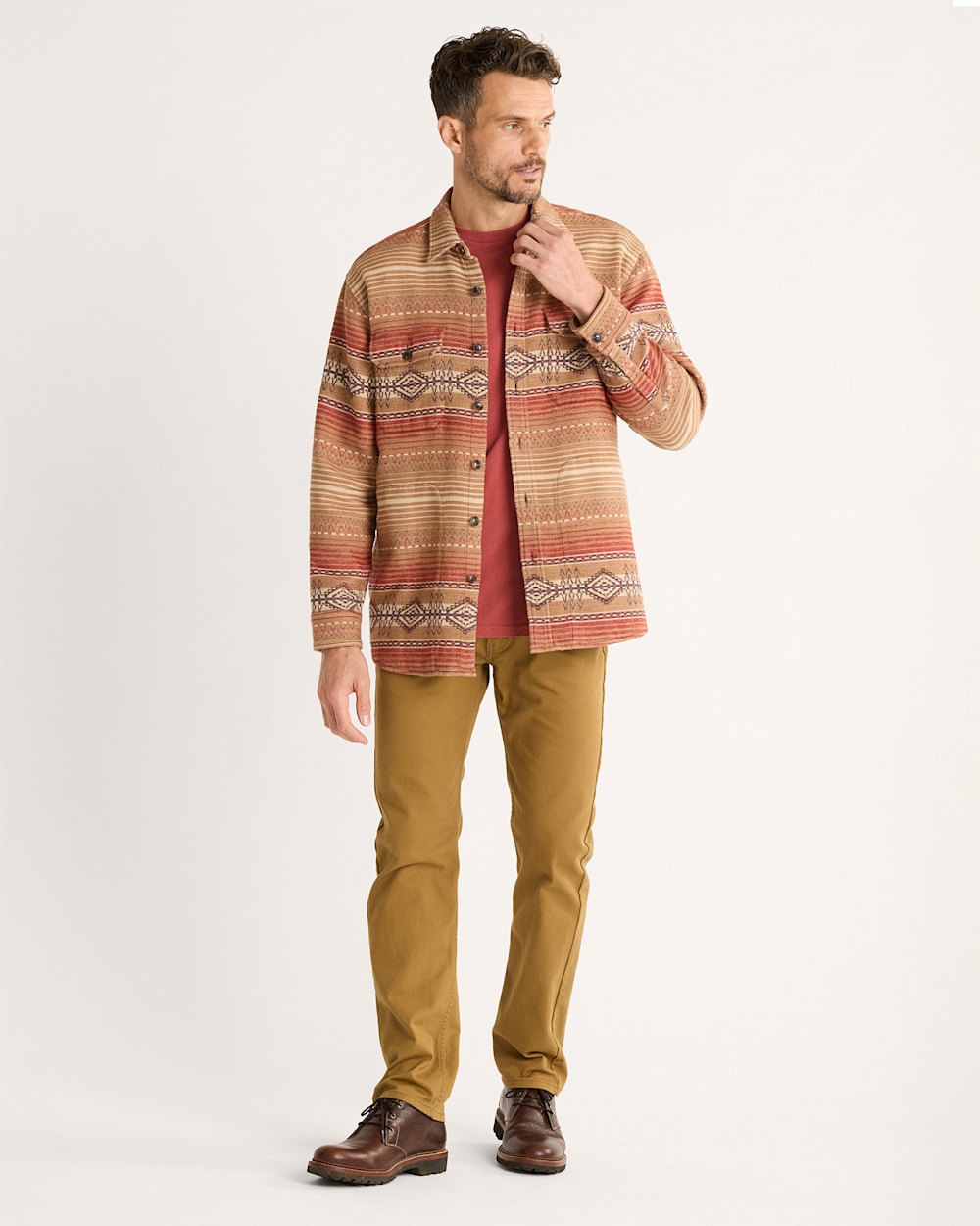 ALTERNATE VIEW OF MEN'S DOUBLESOFT DRIFTWOOD SHIRT IN TAN BEACON ROCK image number 4
