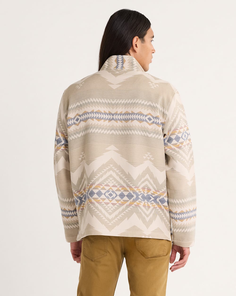ALTERNATE VIEW OF MEN'S DOUBLESOFT DOVER QUARTER ZIP IN TAUPE CASCADIA image number 2